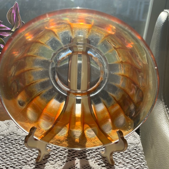 Vintage Orange Carnival Glass Bowl - Picture 3 of 7